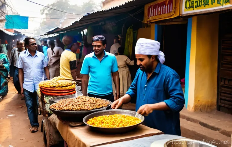 말리에서 먹어야 할 음식 - **Malian Communal Feast:** A vibrant and warm scene depicting a Malian family or group of friends ga...