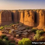 Home 21 말리에서의 트레킹 코스 - A breathtaking panoramic view of the Bandiagara Escarpment in Mali during golden hour, showcasing to...